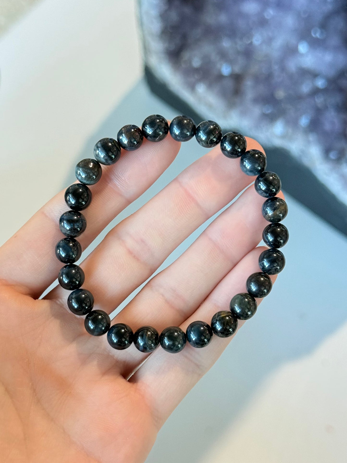 Genuine Blue Tiger Eye 8mm Bracelet