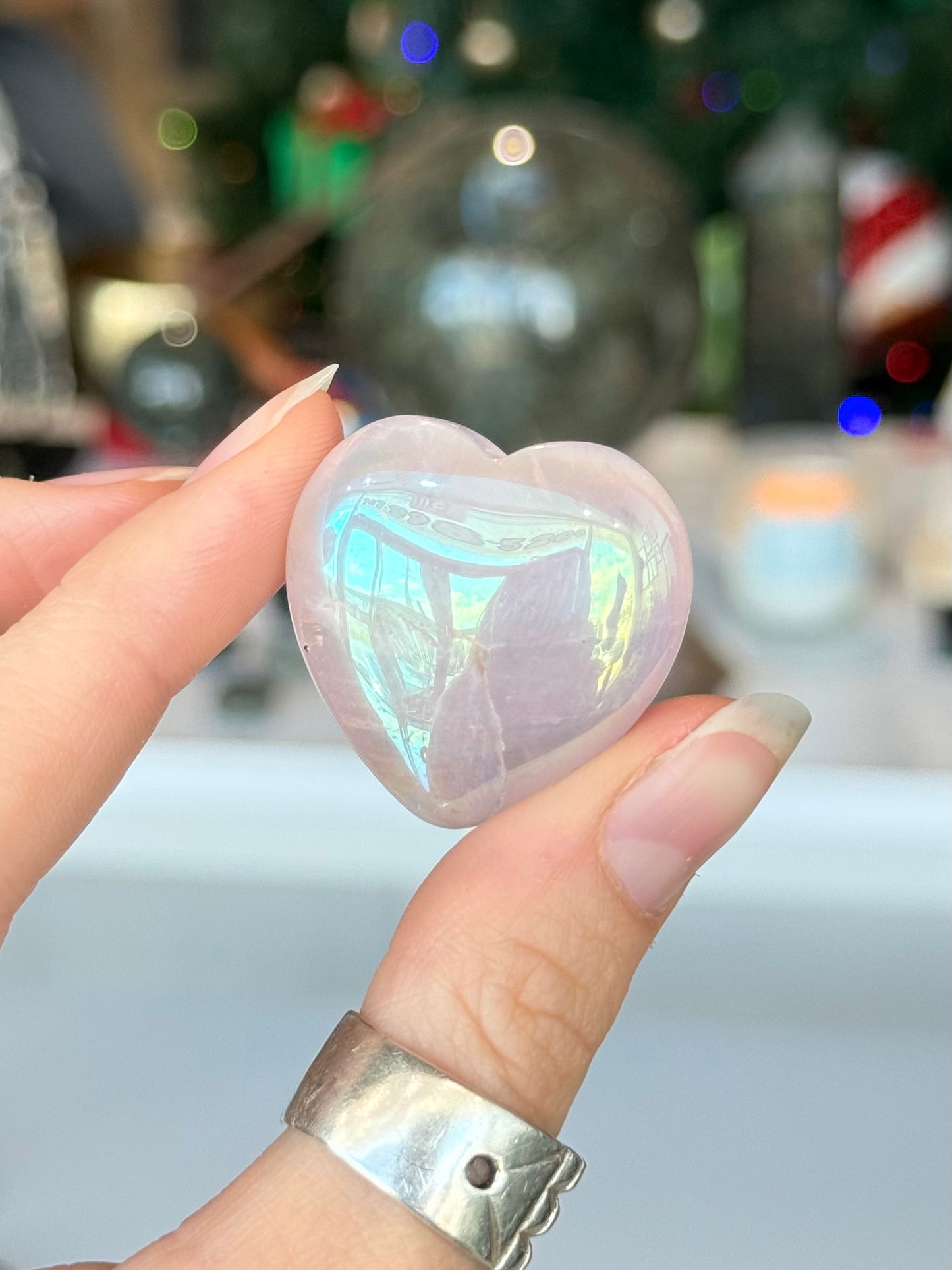 Rose Quartz ( Anger Aura ) Heart