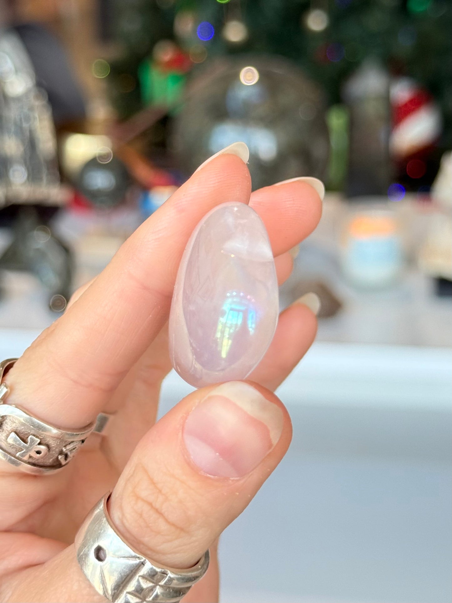 Rose Quartz ( Anger Aura ) Heart