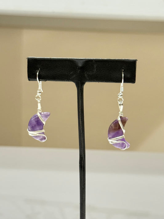 Amethyst Moon Earrings