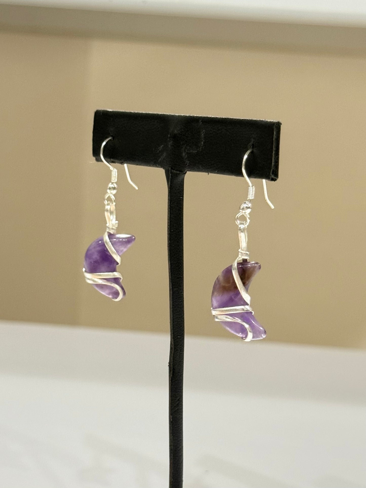 Amethyst Moon Earrings