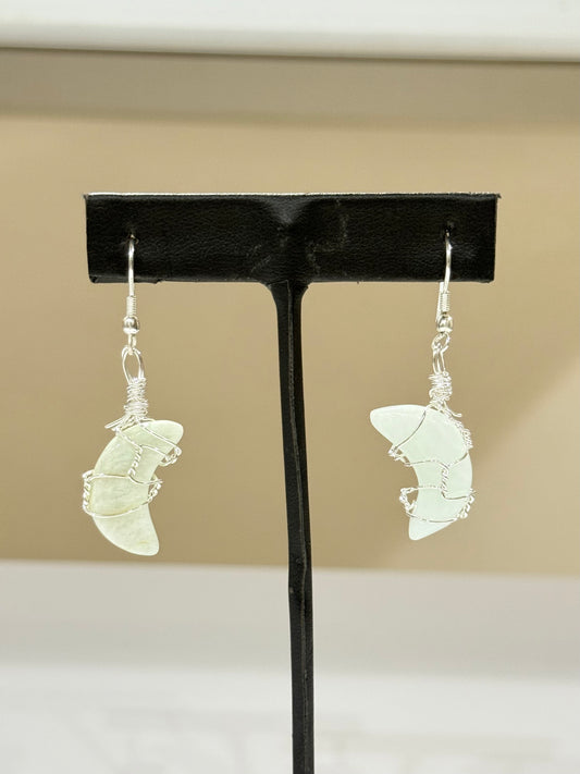 Amazonite Moon Earring