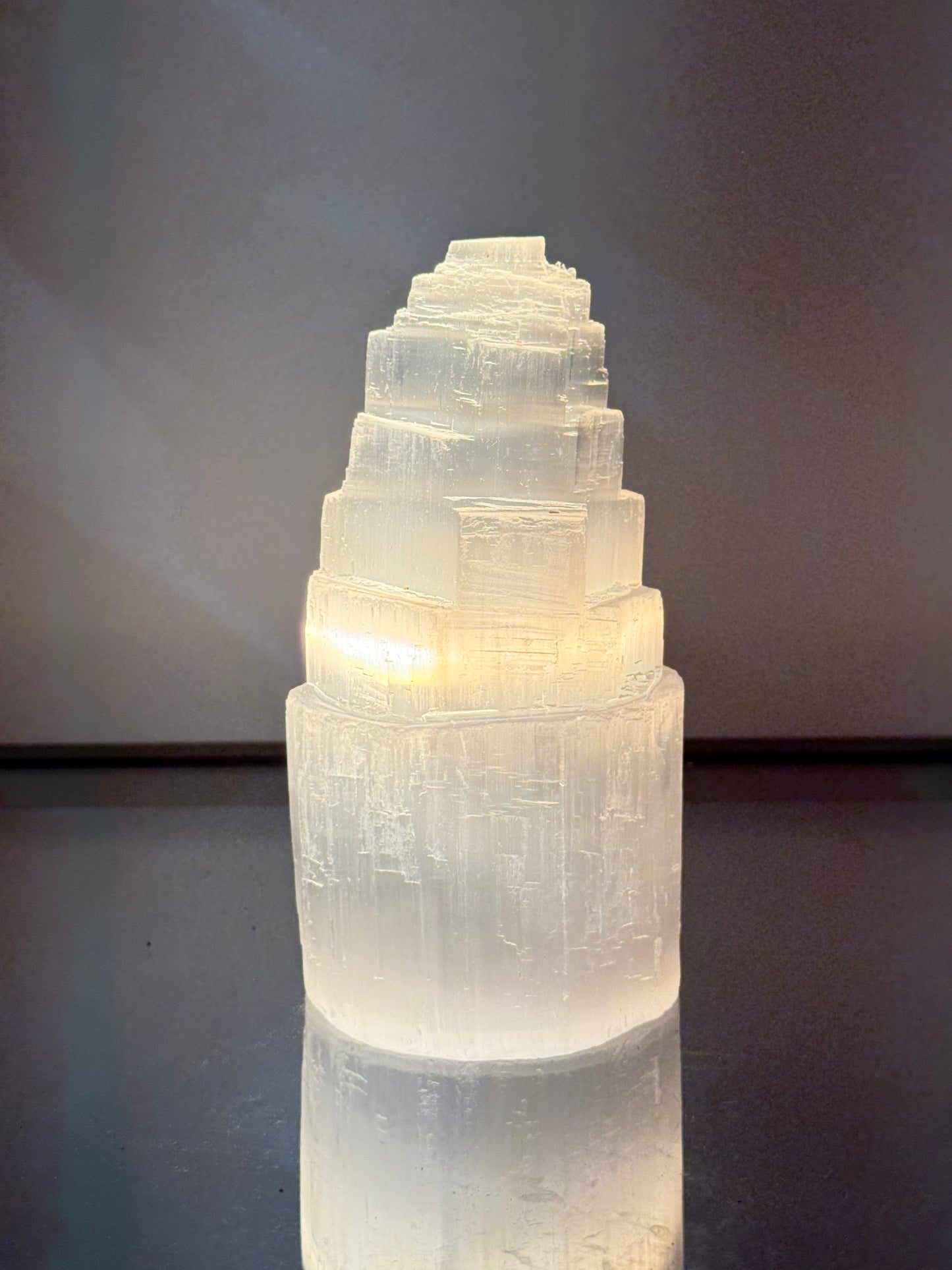 Selenite Lamp 6"