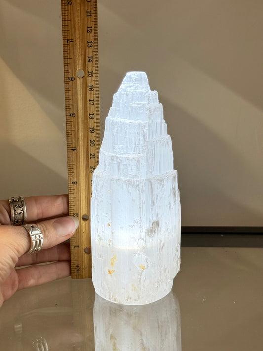 Selenite Lamp 6"
