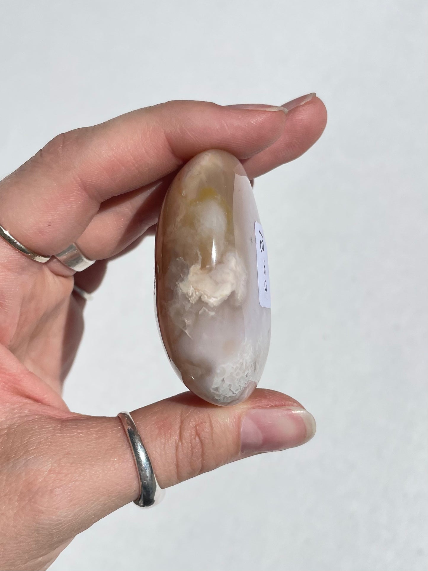 Flower Agate Palm Stone