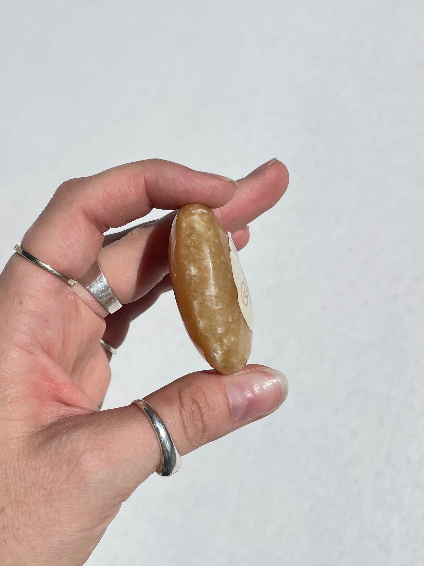 Yellow Calcite Palm Stone