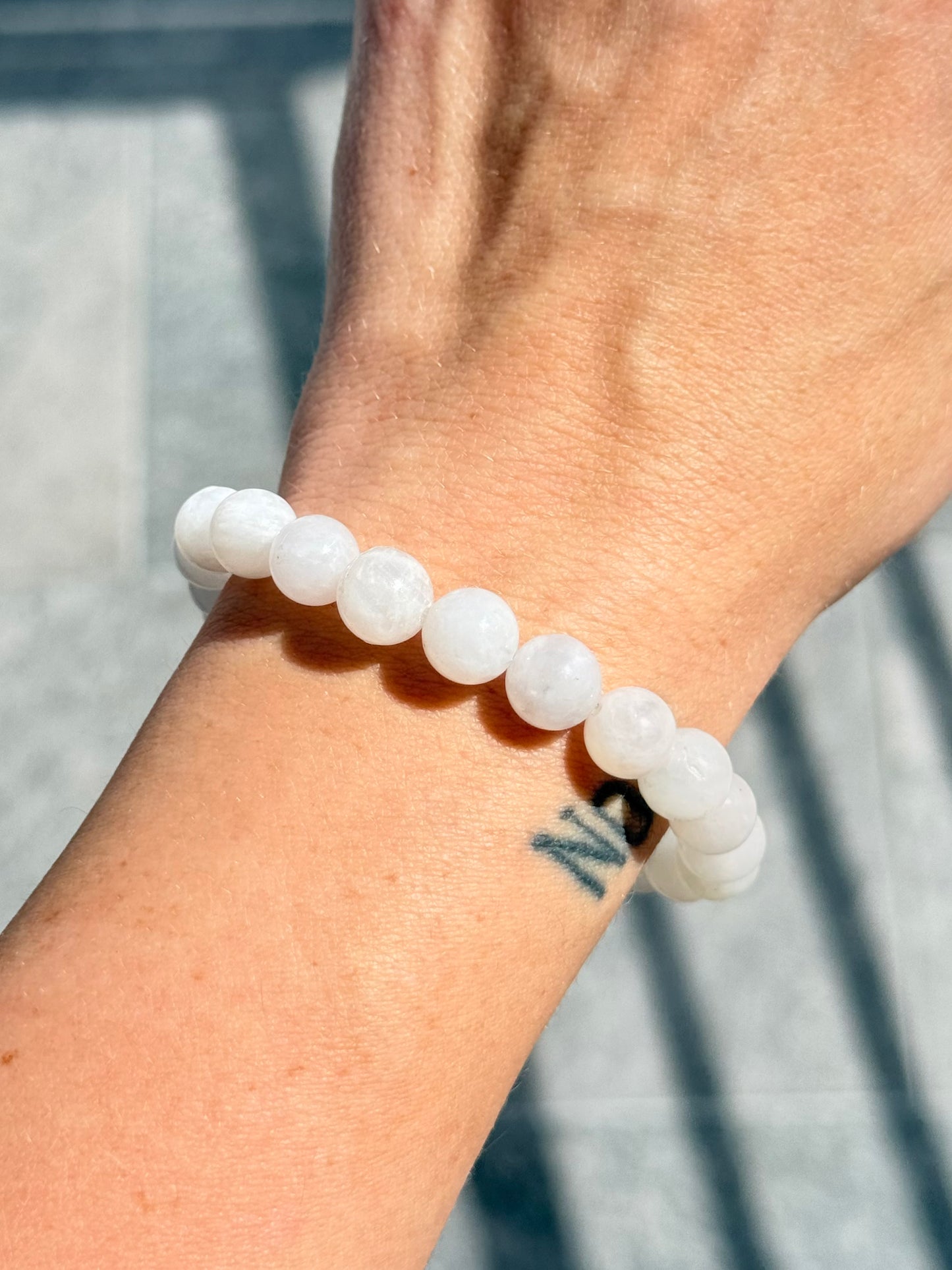 Pulsera Moonstone Blanca | White Moostone Bracelet