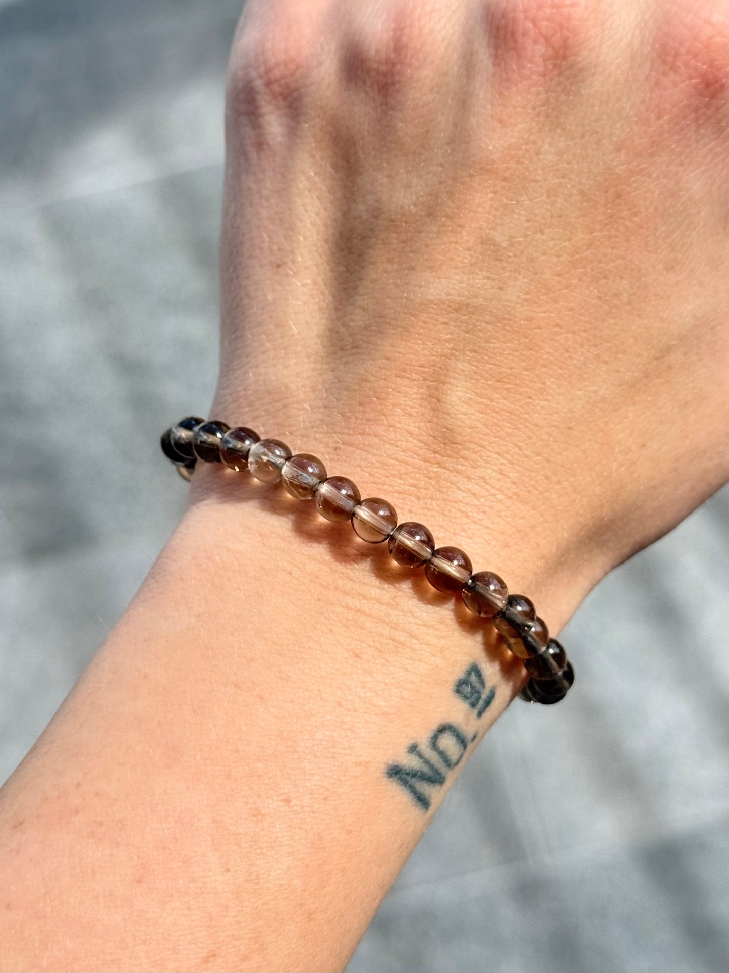 Pulsera de Cuarzo Ahumado 6mm | 6mm Smoky Quartz Bracelet