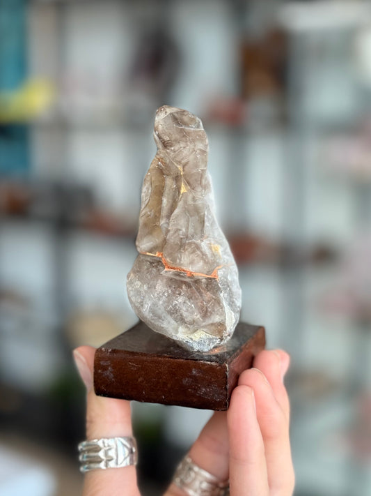 Elestial Quartz ( Brazil ) With Base