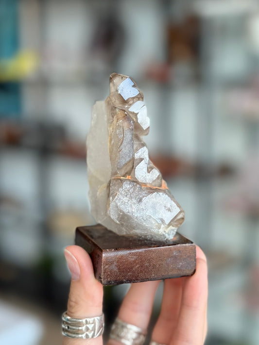 Elestial Quartz ( Brazil ) With Base