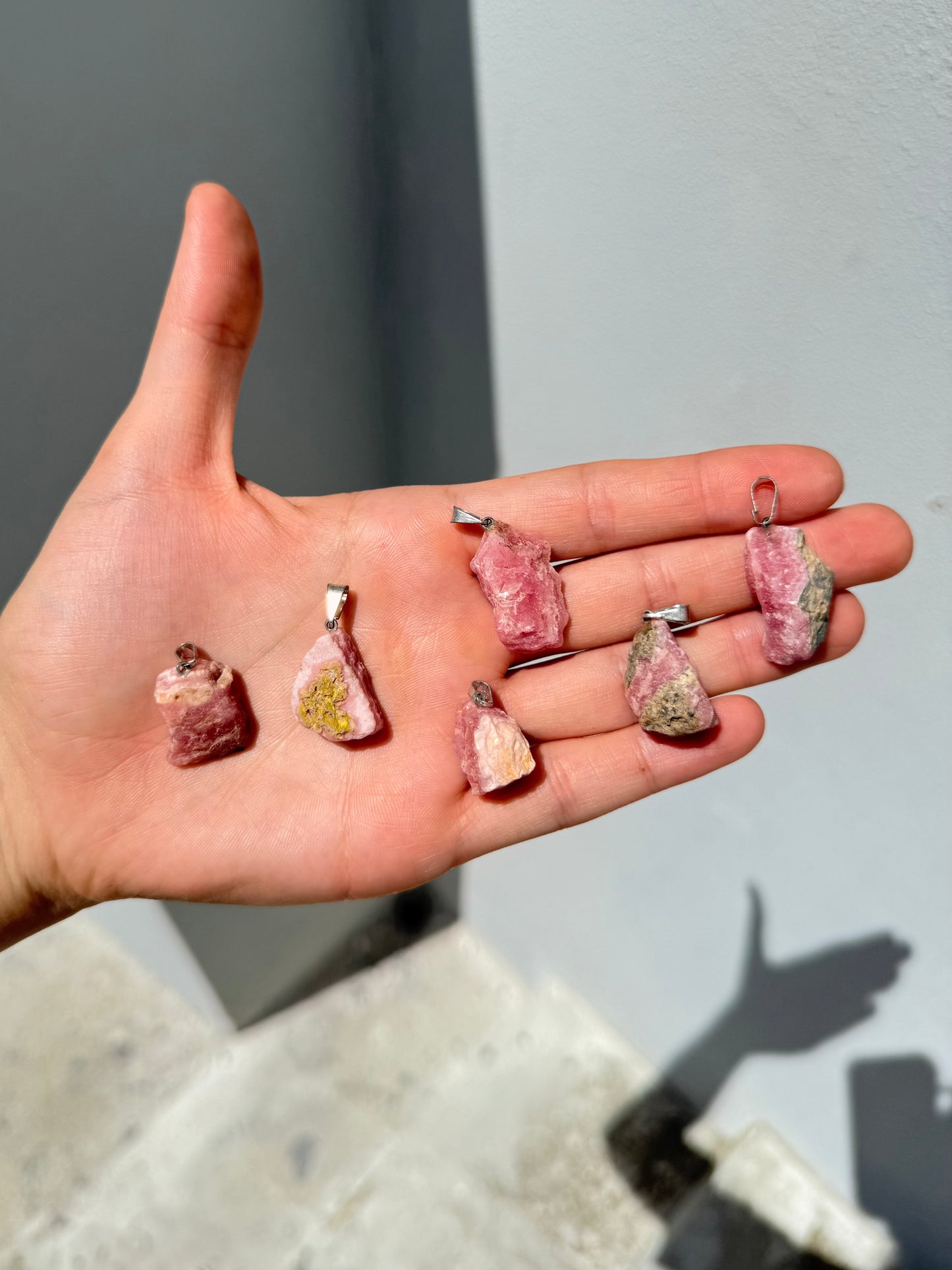 Raw Rhodochrosite Pendant ( Argentina )