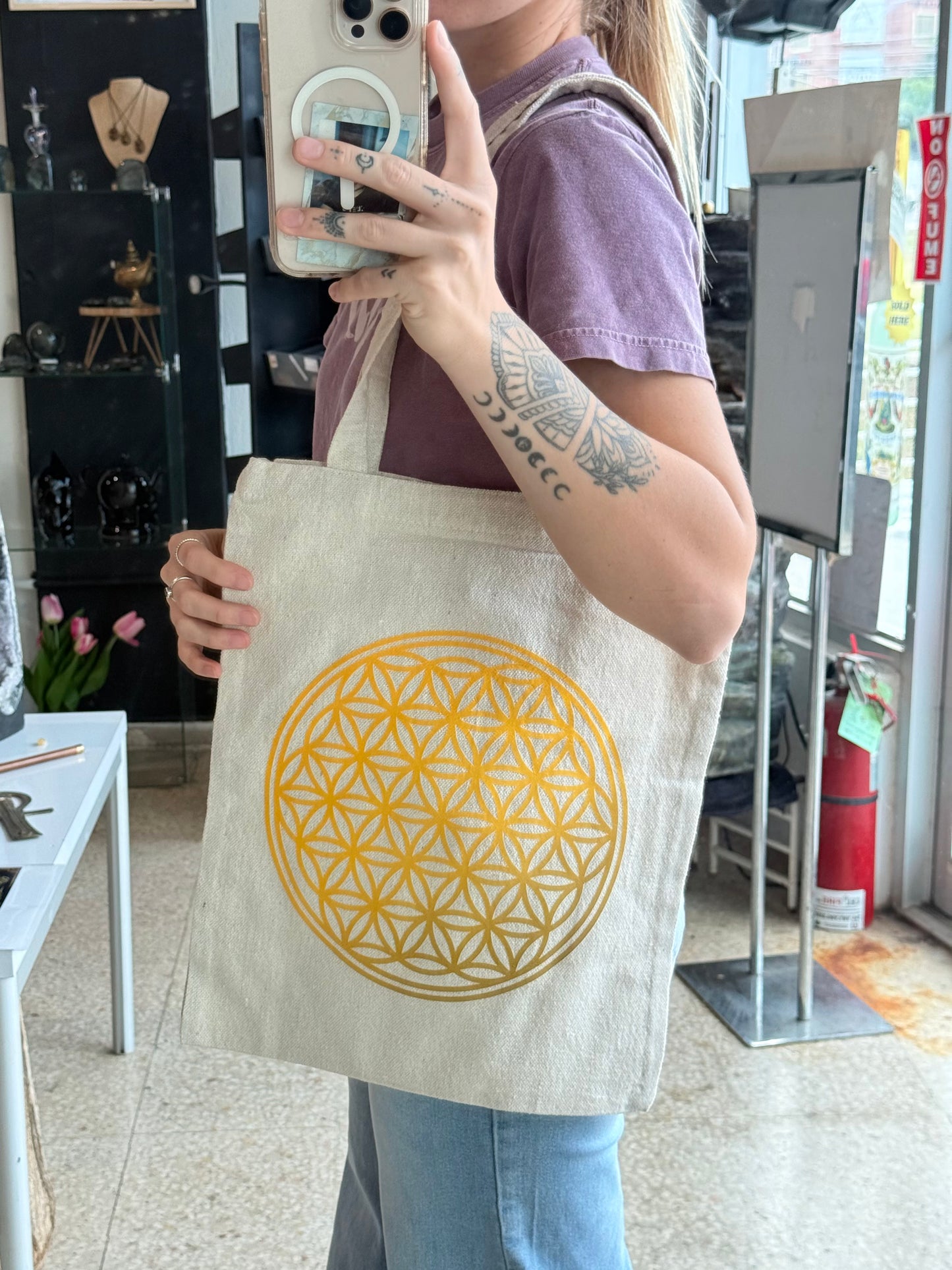 Bolso de Tela Flor de la Vida | Flower of Life Tote Bag