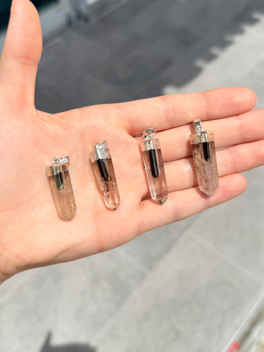 Smoky Quartz & Tourmaline Pendant ( Brazil )