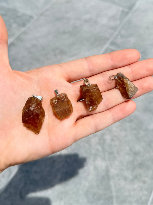 Raw Natural Citrine Pendant ( Brazil )