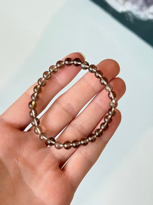 Smoky Quartz - 6mm Bracelet