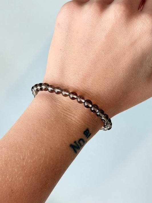 Smoky Quartz - 6mm Bracelet