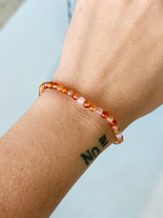 Carnelian Agata - 4mm Bracelet
