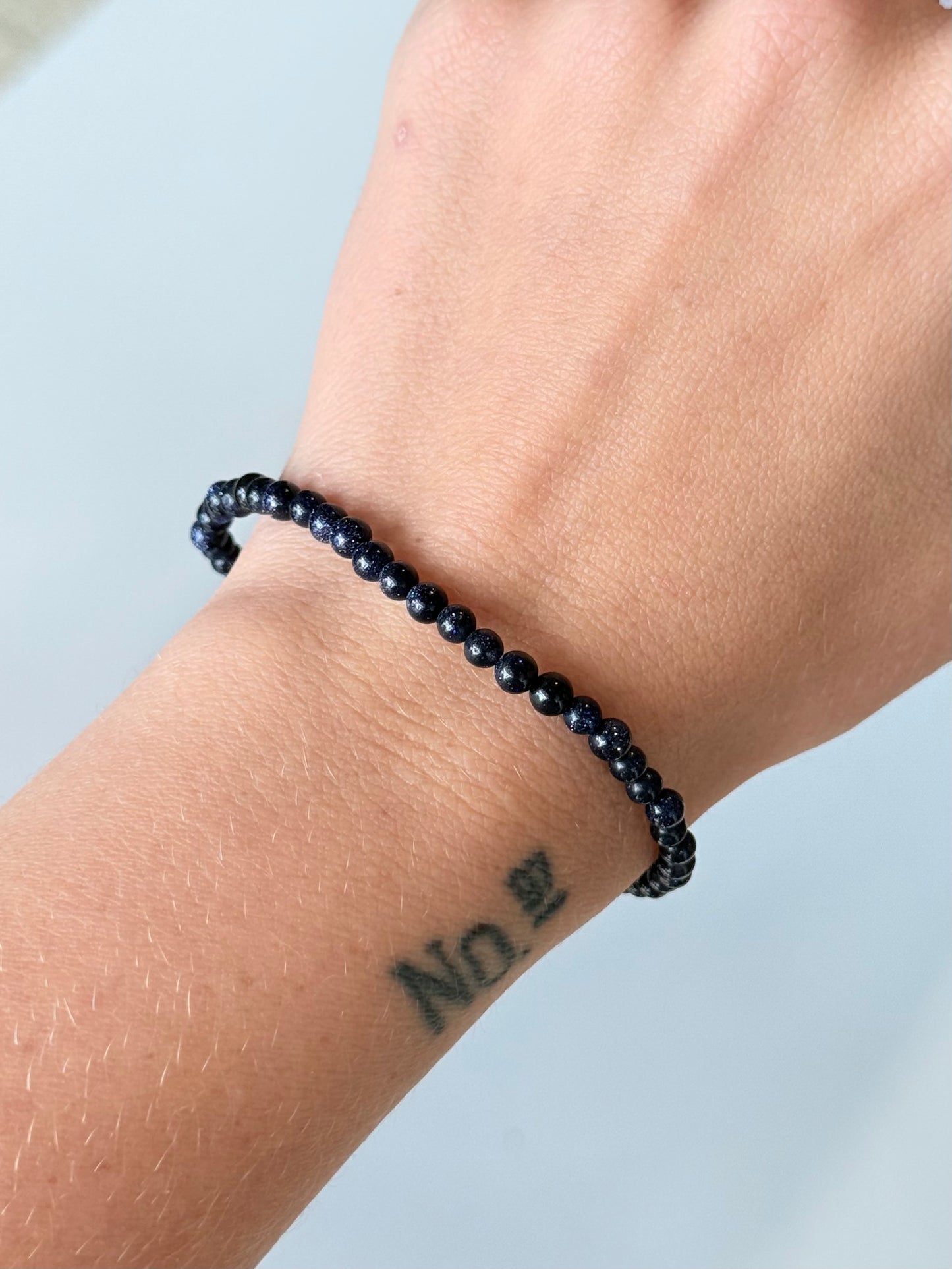 Blue Gold Stone - 4mm Bracelet