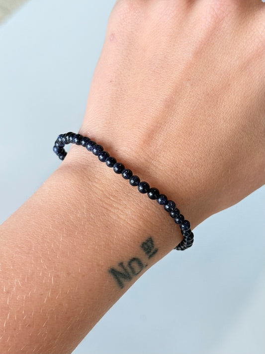 Blue Gold Stone - 4mm Bracelet