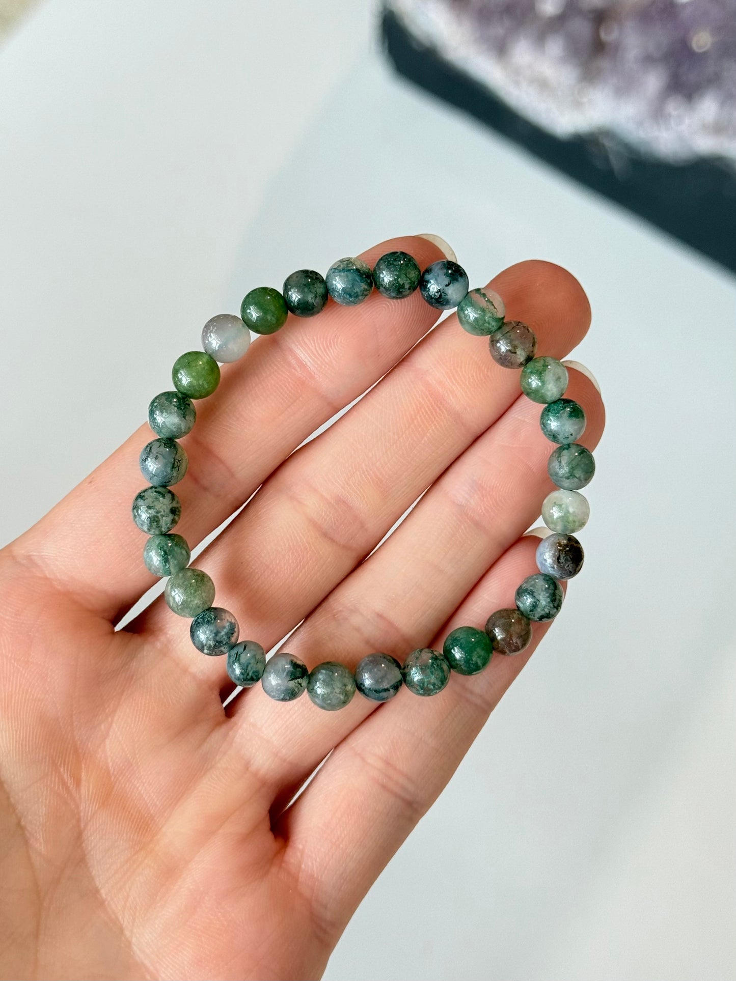 Moss Agate - 6mm Bracelet