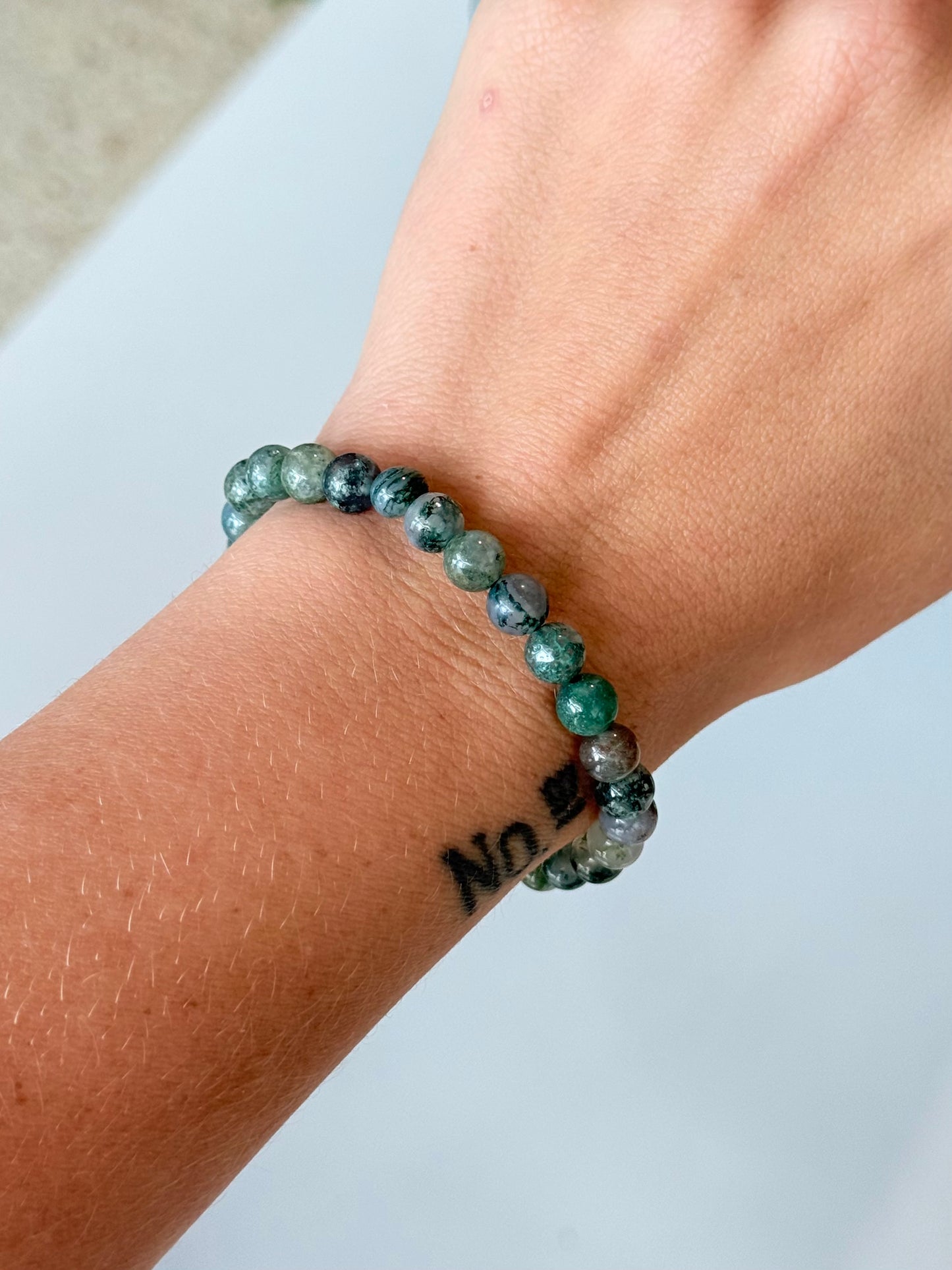 Moss Agate - 6mm Bracelet