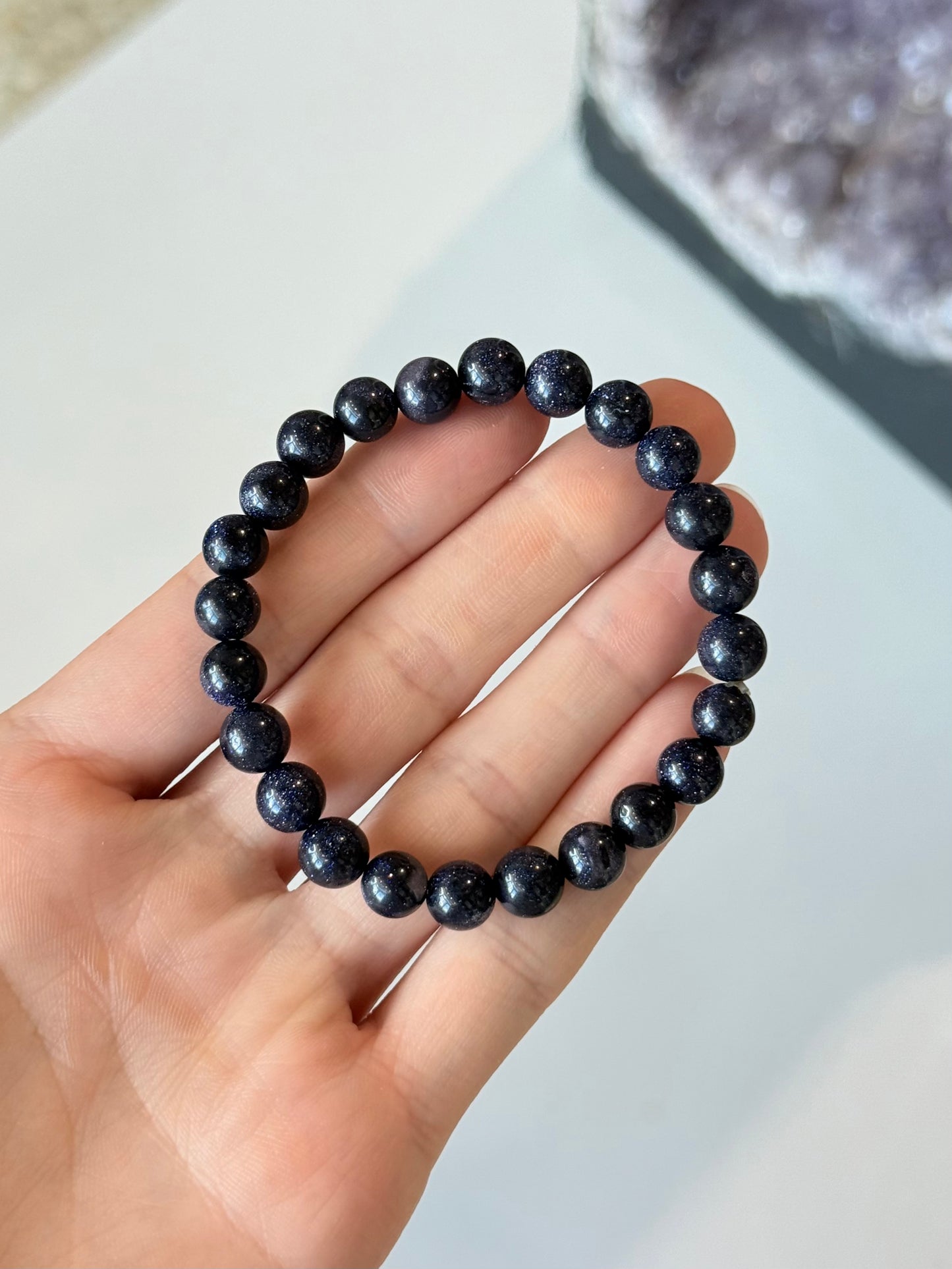 Blue Gold Stone - 8mm Bracelet