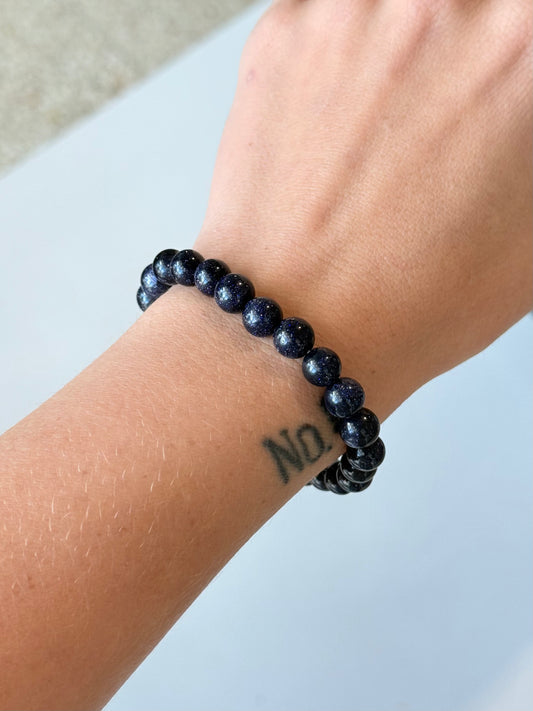 Blue Gold Stone - 8mm Bracelet