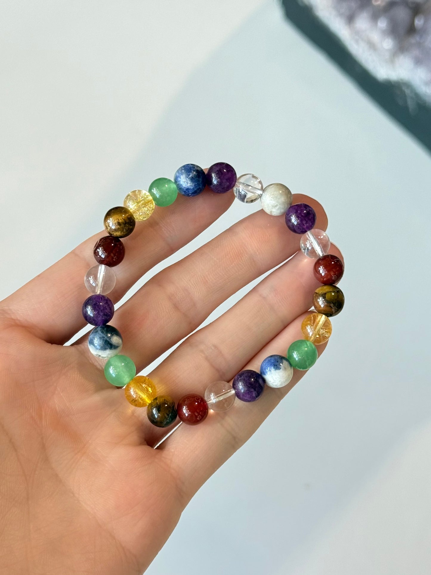 Multi Stone & Glass 8mm Bracelet