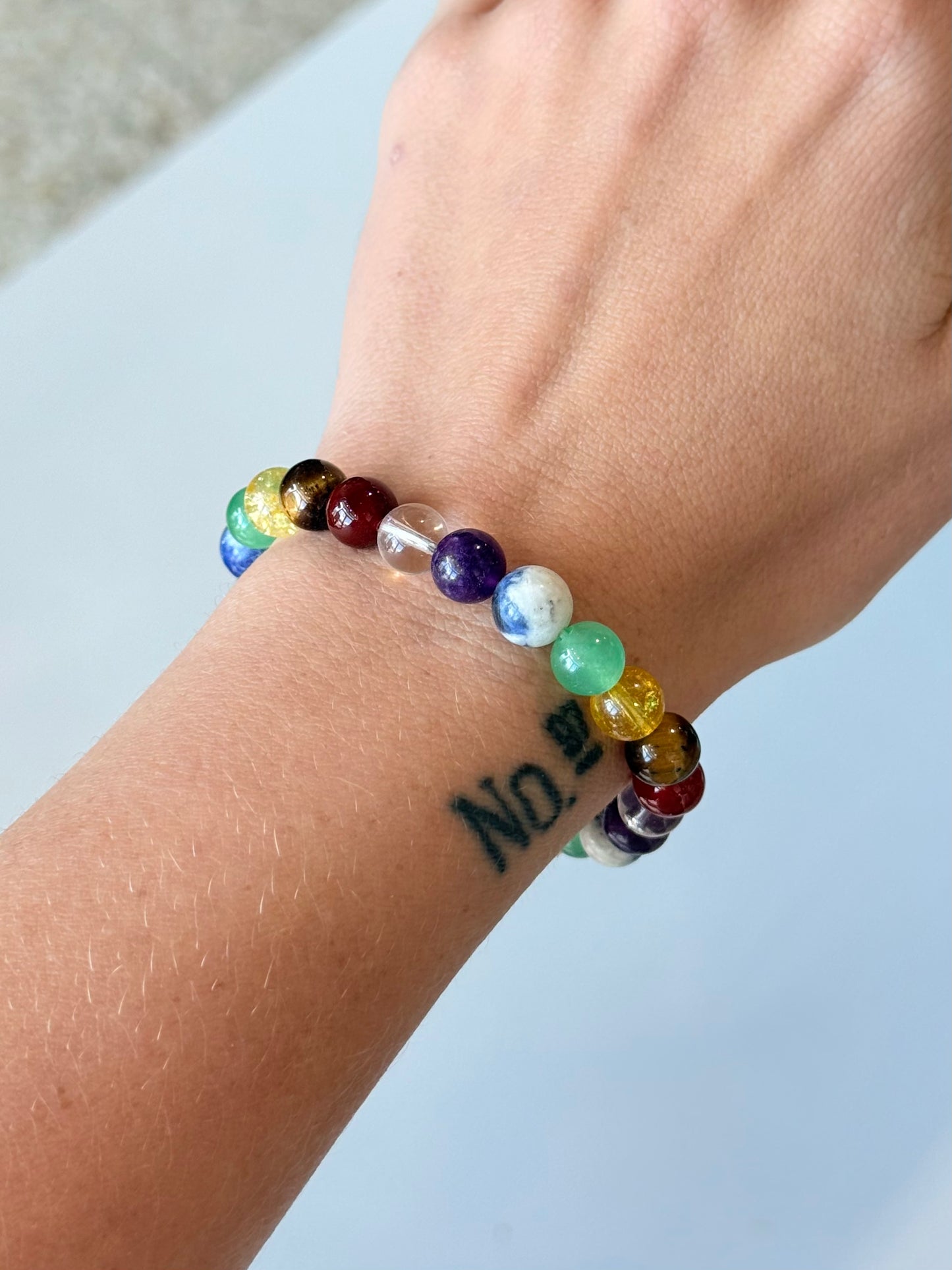 Multi Stone & Glass 8mm Bracelet