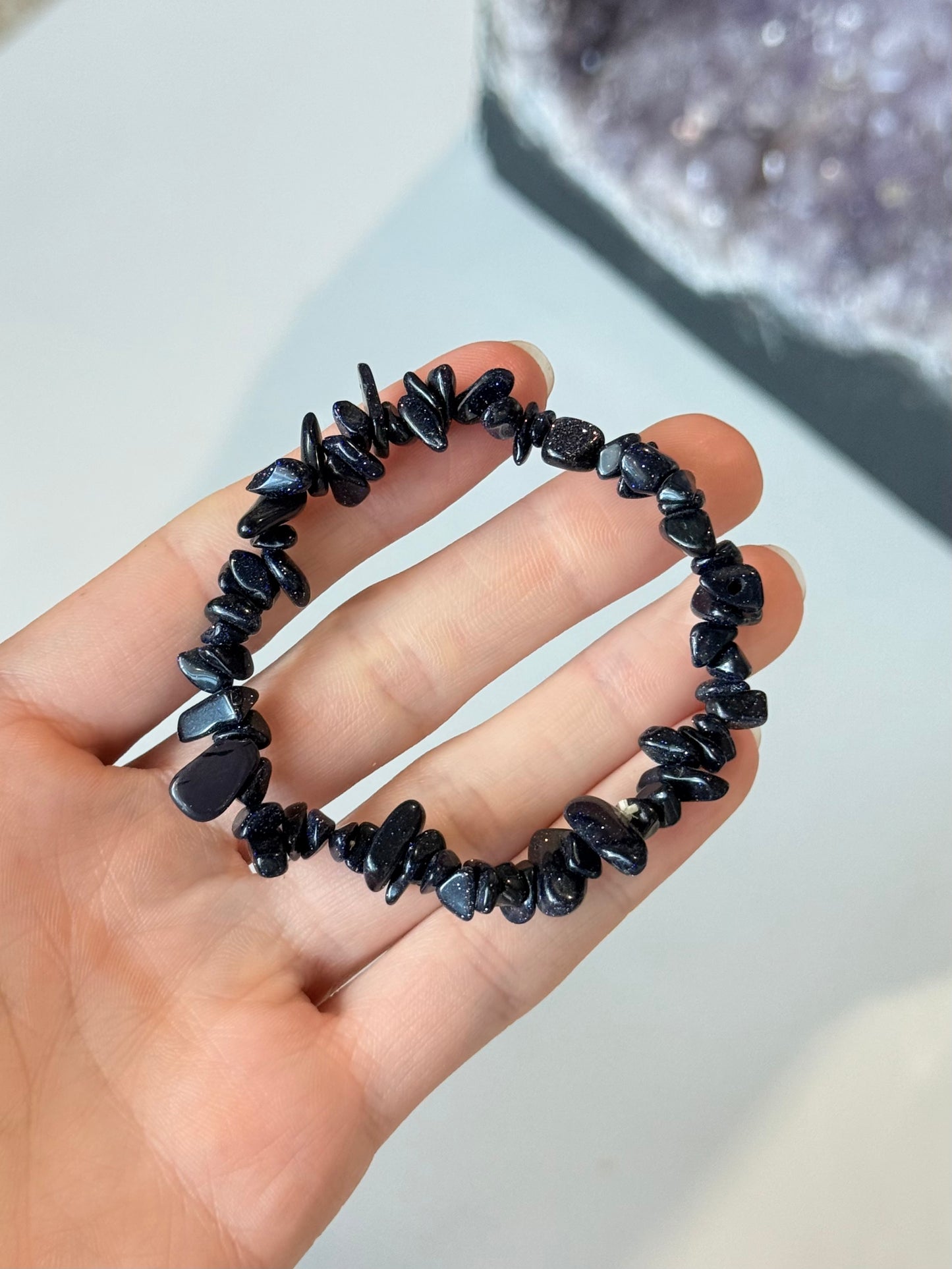 Blue Gold Stone chip Bracelet