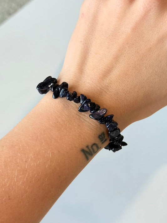 Blue Gold Stone chip Bracelet
