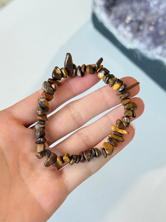 Yellow Tiger Eye Chip Bracelet