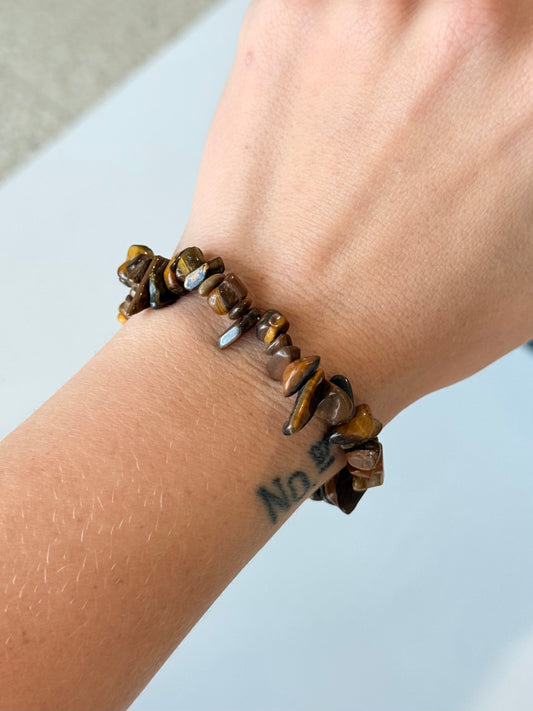 Yellow Tiger Eye Chip Bracelet