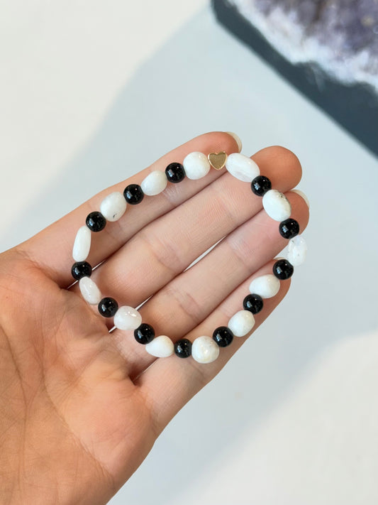 Moonstone | Obsidian | Black Tourmaline Bracelet
