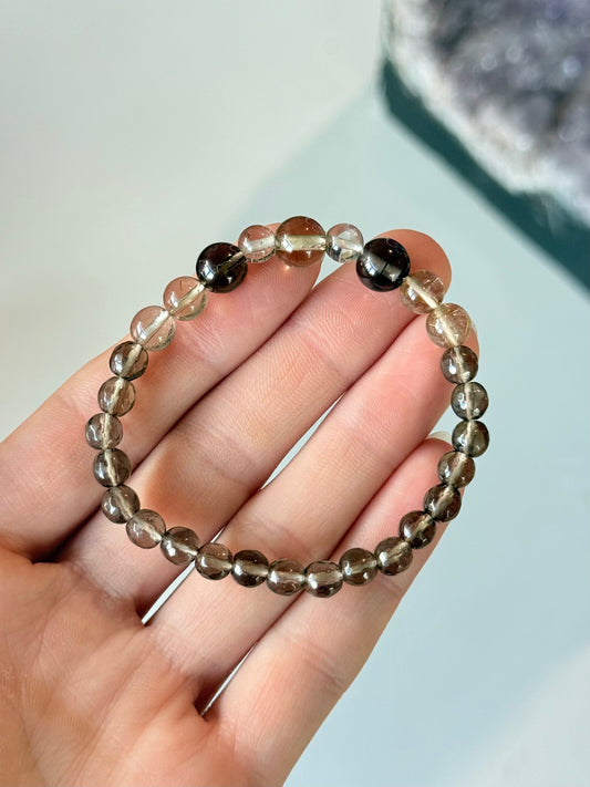 Smoky Quartz - 6mm Bracelet