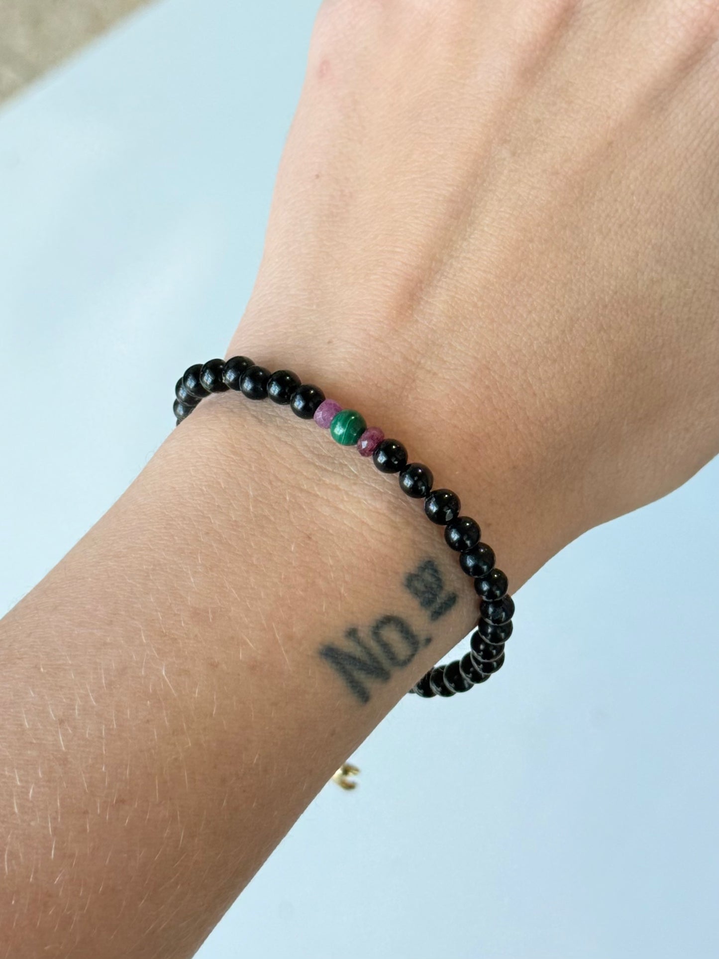 Onyx | Malachite | Pink Tourmaline Bracelet