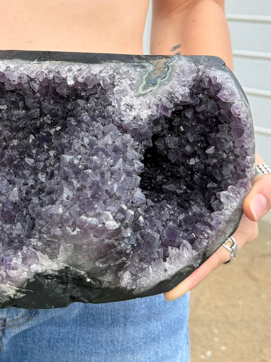 Amethyst Cluster with Flower Growth
