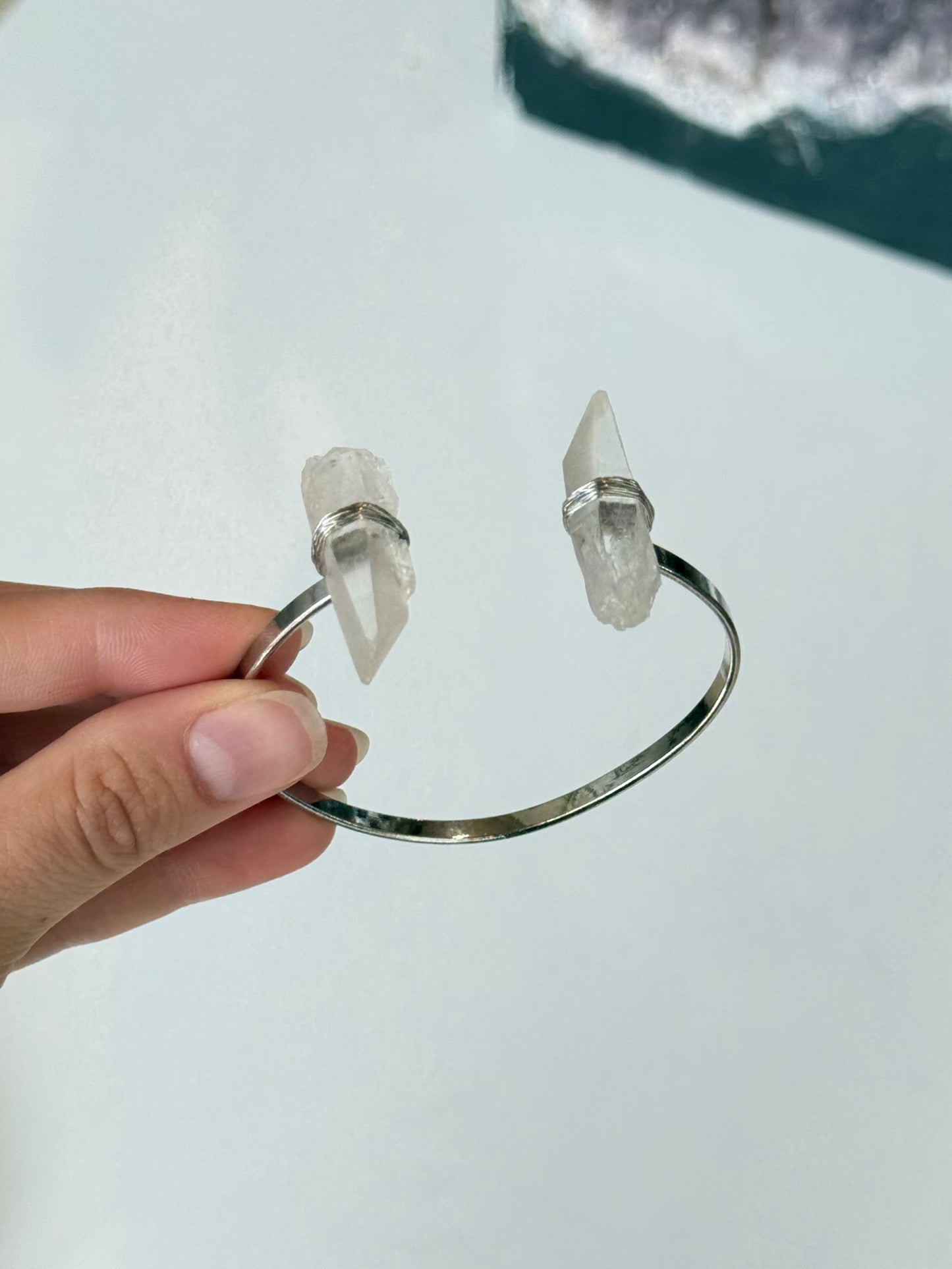 Lemurian Quartz Open Cuff Bracelet