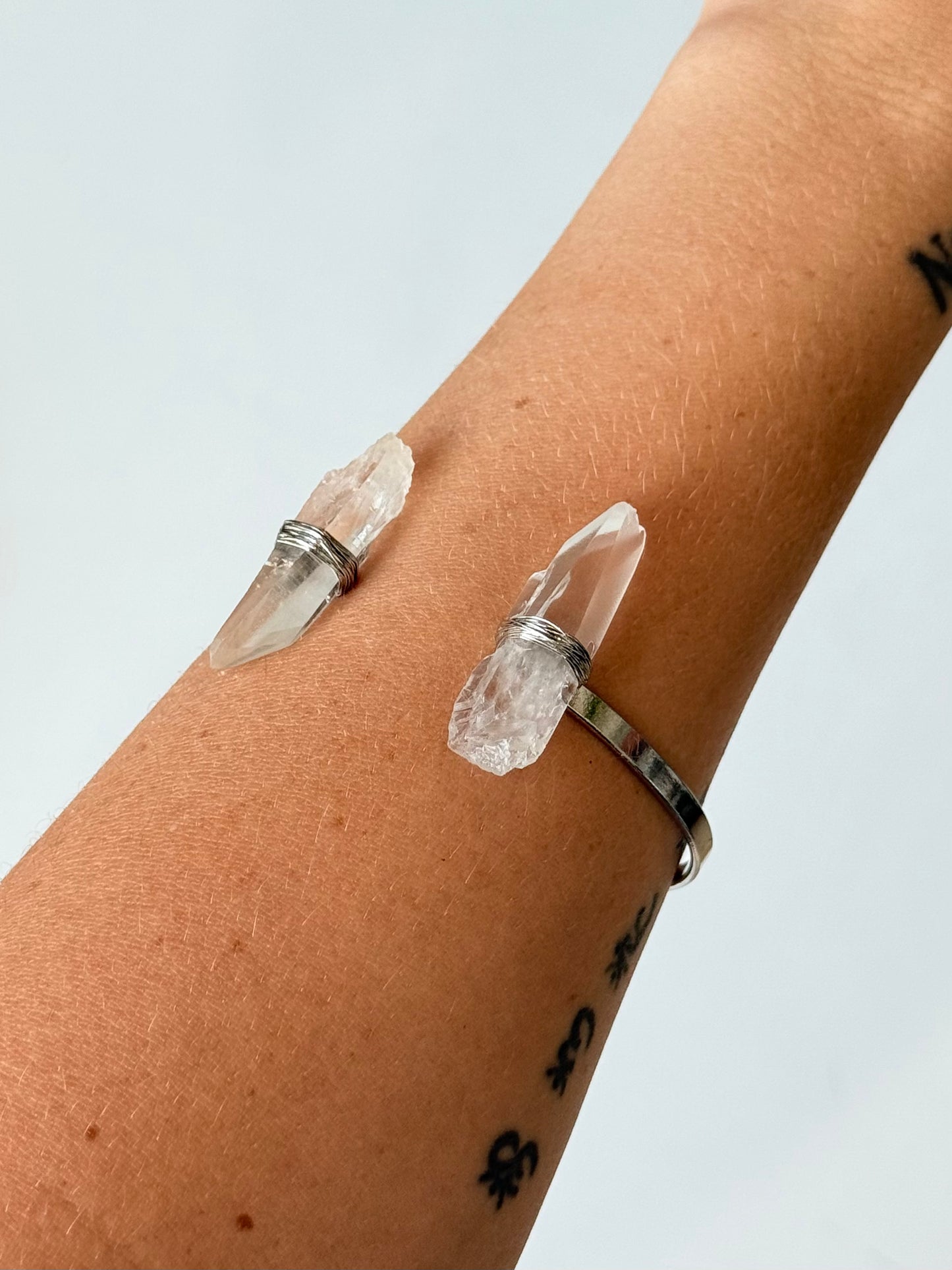 Lemurian Quartz Open Cuff Bracelet