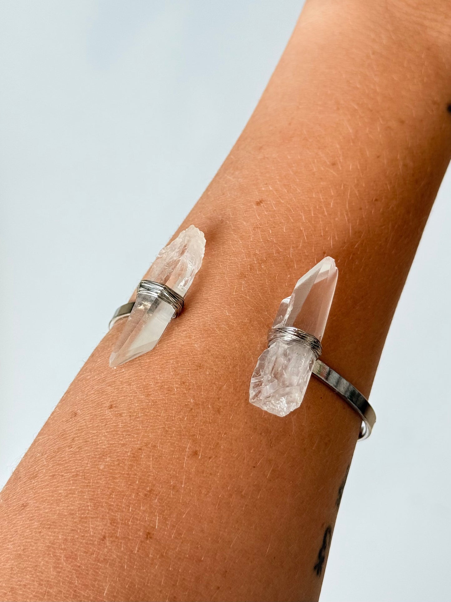 Lemurian Quartz Open Cuff Bracelet