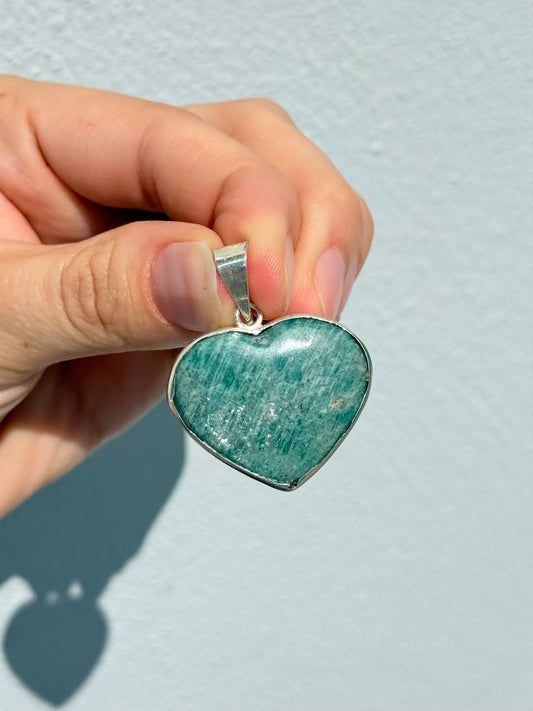 Colgante de corazón de amazonita | Amazonite Heart Pendant