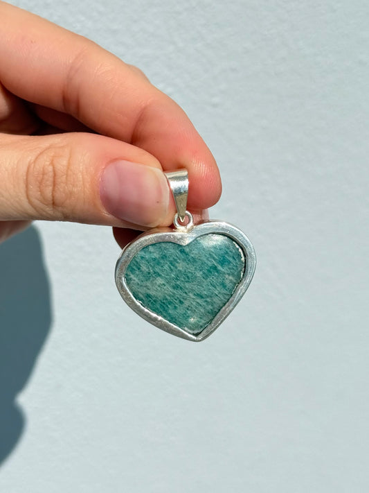 Colgante de corazón de amazonita | Amazonite Heart Pendant
