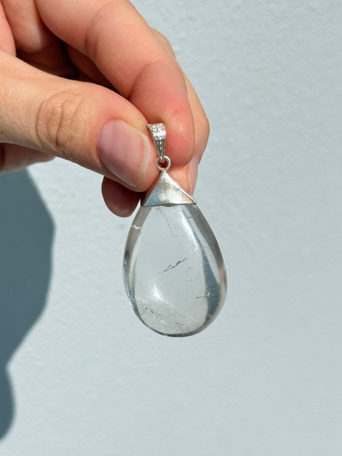 Colgante de cuarzo cristal en forma de gota | Clear Quartz Teardrop Pendant