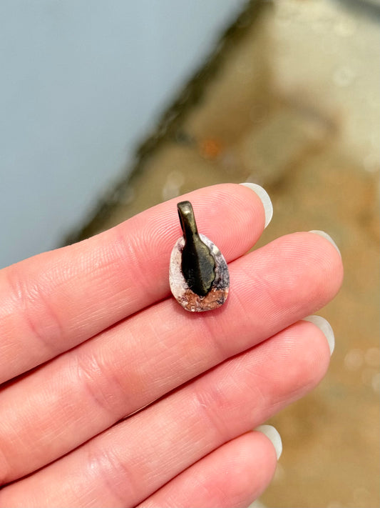 Fire Agate on Matrix Cabochon Pendant