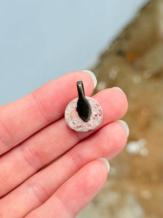 Fire Agate on Matrix Cabochon Pendant