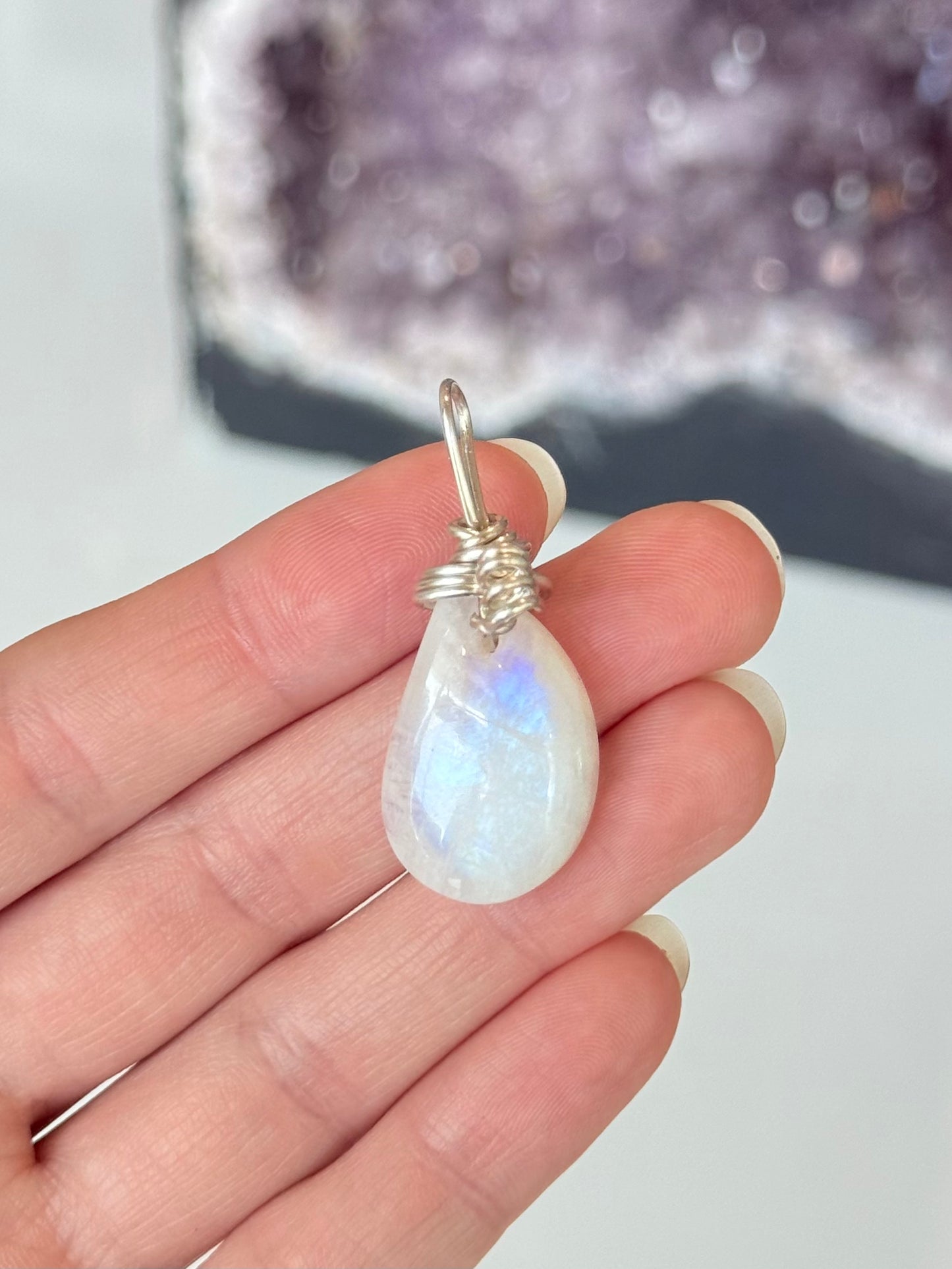 Moonstone Pendant - Silver 925 ( Wire )