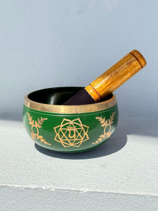 Cuenco tibetano verde – Chakra corazón | Green Tibetan Singing Bowl – Heart Chakra