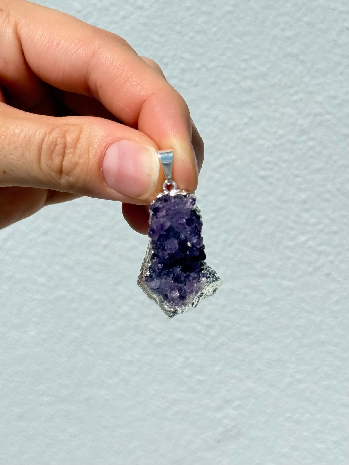 Colgante de drusa de amatista natural | Natural Amethyst Druzy Pendant