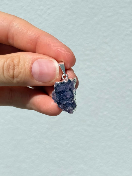 Colgante de drusa de amatista natural | Natural Amethyst Druzy Pendant