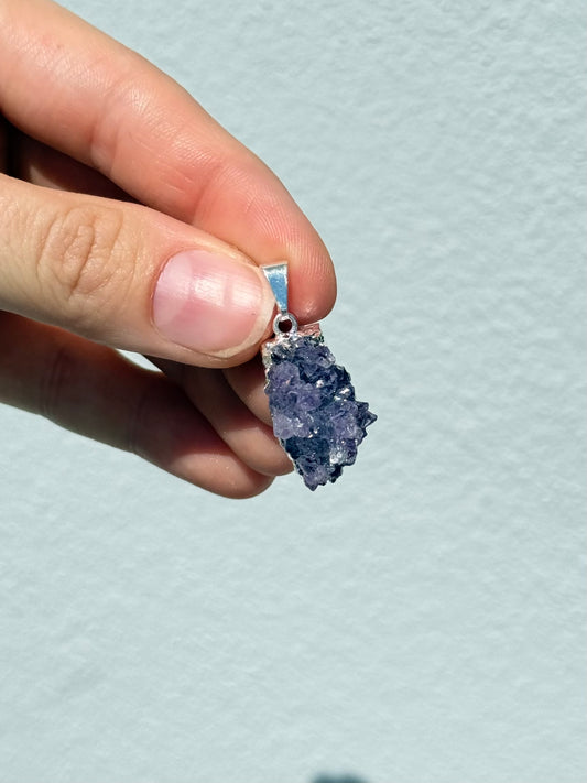 Colgante de drusa de amatista natural | Natural Amethyst Druzy Pendant